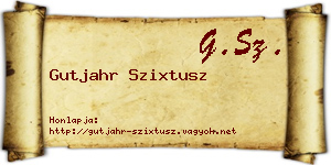Gutjahr Szixtusz névjegykártya